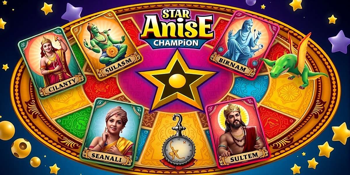 Star Anise Champion Gameplay Screenshot Star Anise Champion gameplay showing a vibrant puzzle board with Indian cultural symbols and character cards from different regions of India
